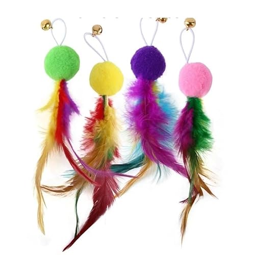 TADSFVC 4 Stück Interaktives Katzenfederspielzeug mit Glocke, bunter Katzenstab, Ersatzteile, Spielzeug, Unterhaltung, Katzenspielzeug, zufällige Farbe katzenspielzeug Maus TADSFVC 4 Stück Interaktives Katzenfederspielzeug mit Glocke, bunter Katzenstab, Ersatzteile, Spielzeug, Unterhaltung, Katzenspielzeug, zufällige Farbe katzenspielzeug Maus von TADSFVC
