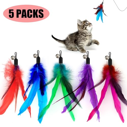 TADSFVC 5 Stücke Katzenfeder Spielzeug Interaktives Spielzeug Teaser Refill Ersatzfeder Mit Glocke for Kitty Kratzen Übung Indoor katzenspielzeug Maus TADSFVC 5 Stücke Katzenfeder Spielzeug Interaktives Spielzeug Teaser Refill Ersatzfeder Mit Glocke for Kitty Kratzen Übung Indoor katzenspielzeug Maus von TADSFVC