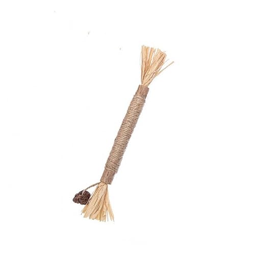 TADSFVC Haustier-Katzen-Spielzeug für Molaren, Holz, Polygon-Stab, Lafite, Gras, Hanf, Seil, Katzenspielzeug für Katzen, Zahnreinigung, Kauspielzeug (1 Stück) von TADSFVC