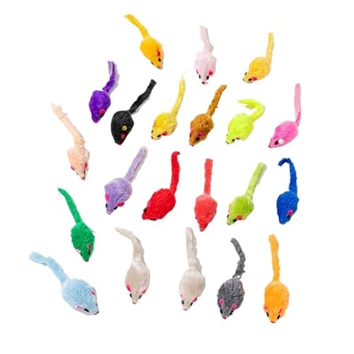 TADSFVC Haustier Katzenspielzeug Kaninchenfell Falsche Maus Feder Regenbogen Maus Spielzeug Lustiges Spielspielzeug for Kätzchen Katzenspielzeug Interaktiv katzenspielzeug Maus(Multicolor) von TADSFVC