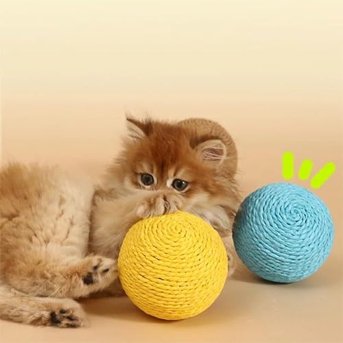 TADSFVC Katzen Sounding Ball Interaktiver handgemachter Katzenkratzball Macht Geräusche Katzenspielzeug Home Kätzchen Ball Spielzeug Heimtierbedarf katzenspielzeug Maus(5) von TADSFVC