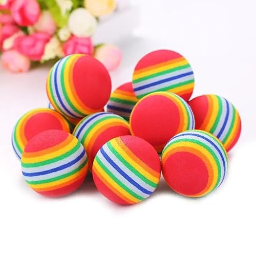 TADSFVC Katzenspielzeugbälle Interaktiv for Hauskatzen Kätzchen Lieblingsgeschenk Weicher Schaumstoffball Jagd Ruhig Spielen Katzen Sachen Supplie katzenspielzeug Maus(35cm ball-10pcs) von TADSFVC
