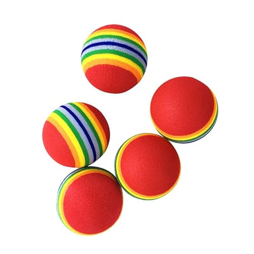 TADSFVC Katzenspielzeugbälle Interaktiv for Hauskatzen Kätzchen Lieblingsgeschenk Weicher Schaumstoffball Jagd Ruhig Spielen Katzen Sachen Supplie katzenspielzeug Maus(35cm ball-5pcs) von TADSFVC