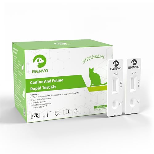 TAEING 2X zum schnellen Nachweis von Giardia bei Hunden und Katzen. Der Giardia-Test erkennt zuverlässig Darmparasiten und Durchfall. Giardia für Hunde und Katzen (2Stück) von TAEING