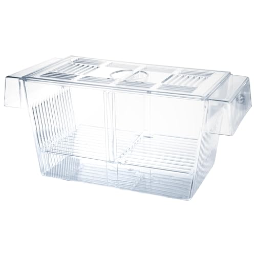 Aquarium Zuchtbox für Fischtank, Fischzuchtbox mit Saugnäpfen, transparenter Acryl-Isolationsbrutkasten für Guppies, Betta, Fry, Garnelen von TAGMEIU