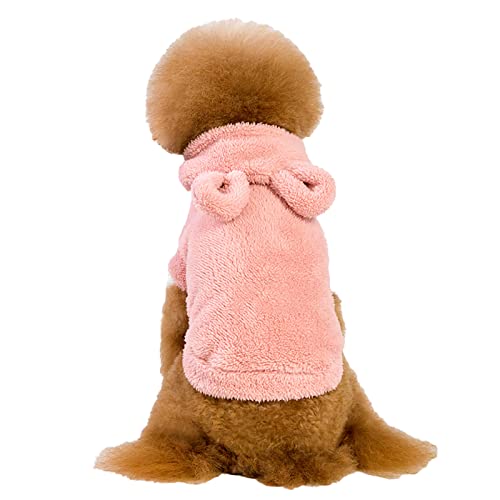 Basic Dog Hoodie - Haustier Pullover Hund Winter Mantel Kleidung für Kätzchen Katzen Welpen Hunde (L, Rosa) von TAHUAON