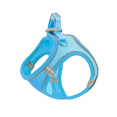 Mini-Hundegeschirr, leichtes Hundegeschirr, atmungsaktives Netzgewebe, einfach anzuziehen für kleine Hunde und Katzen (XS, blau) von TAHUAON