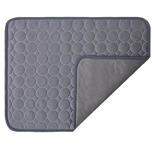 TAHUAON Hundekühlmatte Große Kühlmatte Sommer Haustierbett für Hunde Katzen Zwinger Pad Atmungsaktive Haustier Selbstkühlende Decke Hundebox Schlafmatte Maschinenwaschbar 【40 * 30-XS Dunkelgrau】 von TAHUAON