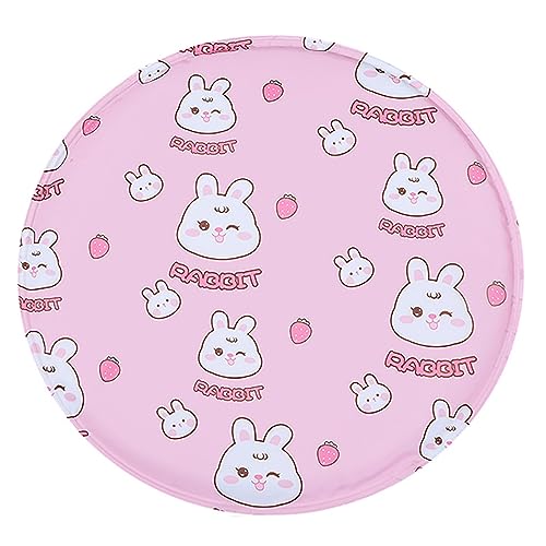 TAHUAON Kühlmatte für Hunde, selbstkühlend, atmungsaktiv, rund, Hundematte, Sommer-Pad, Hundebett Katzennest-Kissen, für drinnen und draußen, Rosa, 30 cm von TAHUAON