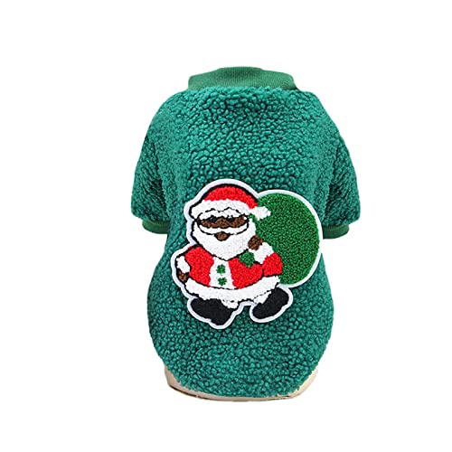 Weihnachten Outfit, Hund Weihnachten Kostüm Kleidung, Kostüme für Hunde Haustier Katze Weihnachten Party Festival Urlaub Outfit (M, Grün) von TAHUAON