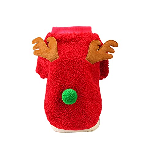 Weihnachtspullover für Hunde, hässlich, für Haustiere, Kleidung, Urlaub, Kostüm, Neujahr, Geschenk für Welpen, Katzen, kleine, mittelgroße und große Hunde (L, rot) von TAHUAON