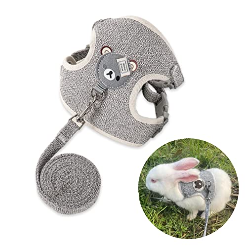 Verstellbares Kaninchen Leine und Geschirr Set, Haustier Zubehör für Häschen Katze Little Pet Walking, 27-35 cm, 1,20 m Verstellbares Kaninchen Leine und Geschirr Set, Haustier Zubehör für Häschen Katze Little Pet Walking, 27-35 cm, 1,20 m von TAIHE