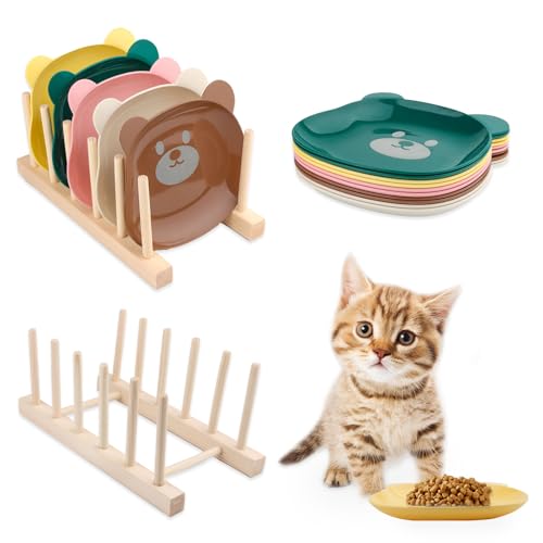 TAIHOBO Katzennapf Flach, 14,5×13cm Futternapf Katze, 10 Stück Fressnapf Katze zur Linderung von Schnurrhaarmüdigkeit, Katzen Futternapf mit Tellerständer, Katzenteller für Kätzchen & Kleine Hunde TAIHOBO Katzennapf Flach, 14,5×13cm Futternapf Katze, 10 Stück Fressnapf Katze zur Linderung von Schnurrhaarmüdigkeit, Katzen Futternapf mit Tellerständer, Katzenteller für Kätzchen & Kleine Hunde von TAIHOBO