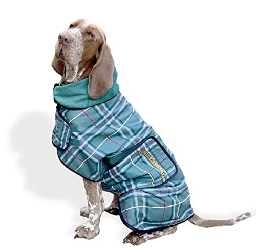 TAIL BLAZERS™ Hochwertiger Hunde-Trocknungsmantel hält den Hund nach dem Gehen, Regen oder einer Dusche warm. Hunde-Badetuch, Trockenzubehör. Weiches, doppellagiges Mikrofaser-Handtuch für Haustiere. Maschinenwaschbar. (S/Grün/Druck) von TAIL BLAZERS