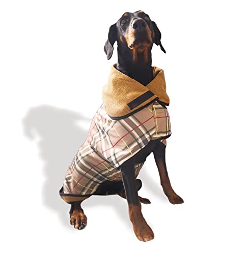 Tail Blazers™ UK Premium Hunde-Trockenmantel, 2-lagiger Mikrofaser-Hundehandtuchmantel, superweich, schnell saugfähig, Hunde-Trockner-Bademantel, Hunde-Wintermantel, warme Jacke, Hausmantel, Größe L, von TAIL BLAZERS