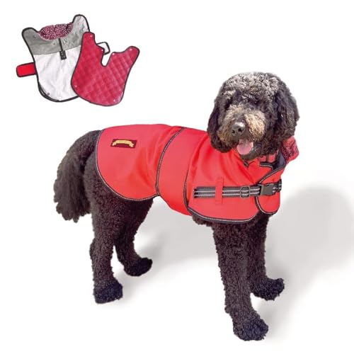 TAIL BLAZERS™ Hundemantel für alle Jahreszeiten, hochwertig, mit abnehmbarem Steppfutter, wasserdicht, winddicht, atmungsaktiv, verstellbar, Geschirrschlitz, 2-in-1 Hundejacke + Hundemantel (XXXL) von TAIL BLAZERS