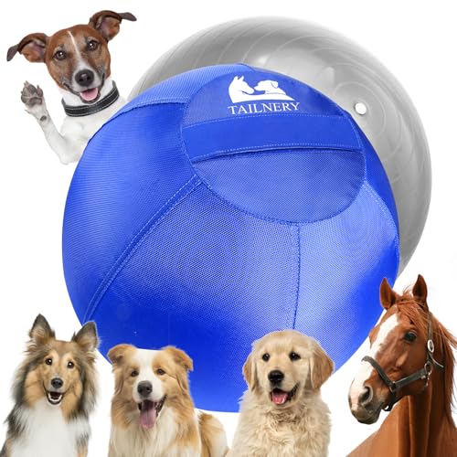 Herding Ball für Hunde, 63,5 cm, robuster Hundehüttenball mit Abdeckung, doppelter Schutz mit Klettverschluss, ideal für mittelgroße bis große Rassen, australische Schäferhunde, Blue Heelers, Herding Ball für Hunde, 63,5 cm, robuster Hundehüttenball mit Abdeckung, doppelter Schutz mit Klettverschluss, ideal für mittelgroße bis große Rassen, australische Schäferhunde, Blue Heelers, von TAILNERY