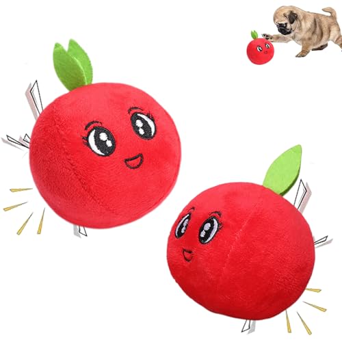 2 Stück Hundespielzeug,Hundespielzeug Unzerstörbar, Quietschend, große Hunde Welpen Little Apple Cotton Sound Toys von TAIZER