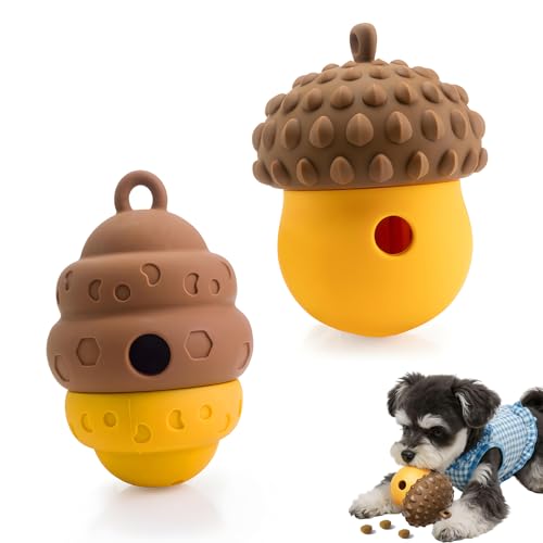 TAIZER 2 Stücke Hundespielzeug Intelligenz, Interaktives Hundespielzeug, Kauspielzeug Hund aus Lebensmittelechtem Silikon, Zähne Reinigung Süße Eicheln Bienenform für Kleine Mittlere Große Hunde TAIZER 2 Stücke Hundespielzeug Intelligenz, Interaktives Hundespielzeug, Kauspielzeug Hund aus Lebensmittelechtem Silikon, Zähne Reinigung Süße Eicheln Bienenform für Kleine Mittlere Große Hunde von TAIZER