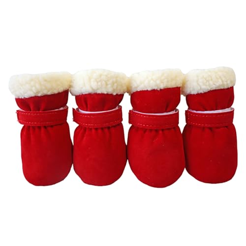 TAKOXIA 4 dicke, warme Winterschuhe für Hunde, lässige Wanderschuhe für kleine Hunde, Welpen, Outdoor-Hundeschuhe TAKOXIA 4 dicke, warme Winterschuhe für Hunde, lässige Wanderschuhe für kleine Hunde, Welpen, Outdoor-Hundeschuhe von TAKOXIA