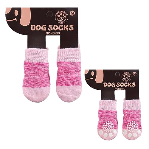 TAKOXIA 4 x Hundesocken, gestrickt, griffige Socken für Haustiere mit Cartoon-Muster, Schuhe für Zuhause, Hartholzböden TAKOXIA 4 x Hundesocken, gestrickt, griffige Socken für Haustiere mit Cartoon-Muster, Schuhe für Zuhause, Hartholzböden von TAKOXIA