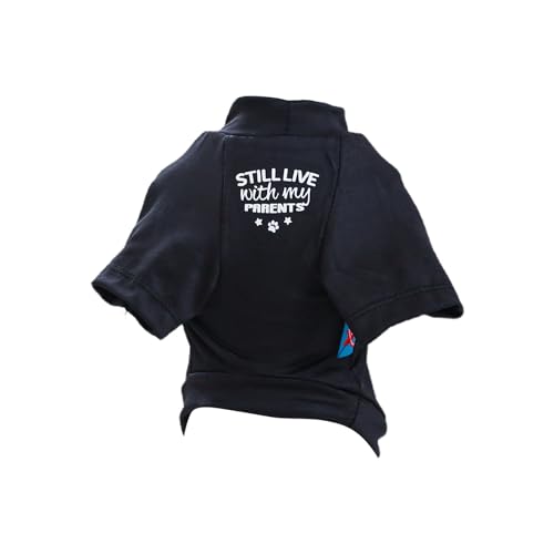 TAKOXIA Hunde-T-Shirt für mittelgroße und große Hunde, weich, einfarbig, Blau/Schwarz, Pullover für Frühlingswelpen von TAKOXIA