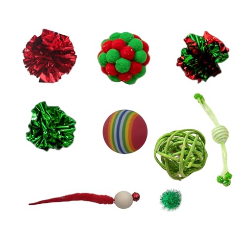 TAKOXIA Weihnachtsspielzeug Zubehör Pelzige Pompons Rattan Maus Spielzeug Aufsätze Maus von TAKOXIA