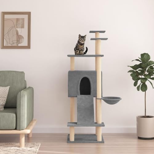 Home Furniture Garden Kratzbaum mit Sisal-Kratzstämmen, Hellgrau, 153 cm Home Furniture Garden Kratzbaum mit Sisal-Kratzstämmen, Hellgrau, 153 cm von TALCUS