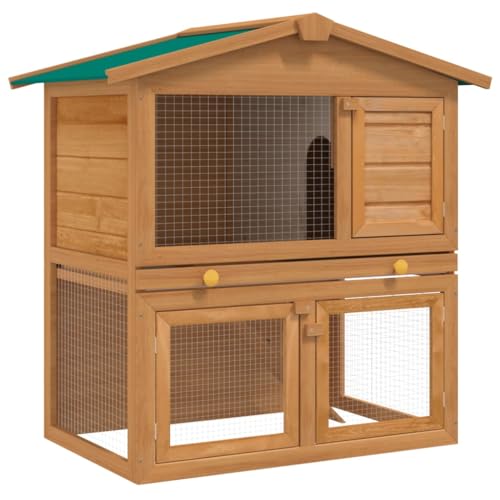 Home & Garden – Kaninchenstall für den Außenbereich, Kleintierhaus, Haustierkäfig, 3 Türen, Holz von TALCUS