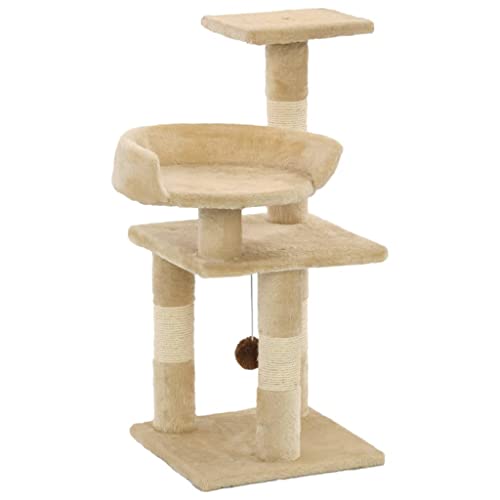 Home & Garden Kratzbaum mit Sisal-Kratzstämmen, 65 cm, Beige von TALCUS