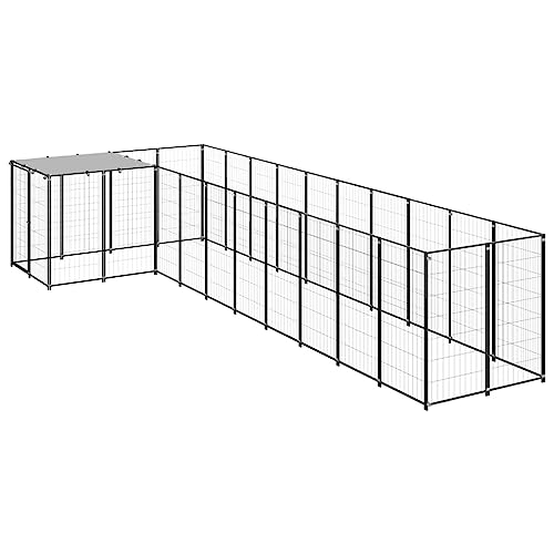 Möbelset-Hundehütte schwarz 7,26 m² Stahl von TALCUS