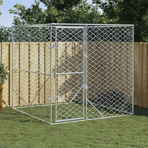 Möbelset-Outdoor Hundehütte silber 2x2x2m Stahl verzinkt von TALCUS
