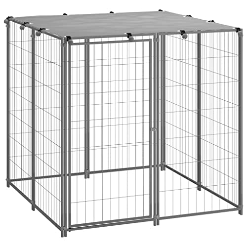 Startseite Möbel Garten Hundehütte Silber 110x110x110cm Stahl von TALCUS