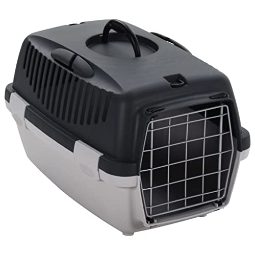 TALCUS Tier- und Haustierbedarf mit Transportbox für Haustiere, Grau und Schwarz, 48 x 32 x 31 cm, PP von TALCUS