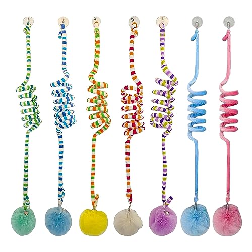 TALOEYH 7pcs Hanging Cat Spring Toys, Hanging Door Interactive Cat Toys Cat Ball Toys with Bell Self-Play Stretchable Cat Teaser Toy for Indoor Cats Kitten TALOEYH 7pcs Hanging Cat Spring Toys, Hanging Door Interactive Cat Toys Cat Ball Toys with Bell Self-Play Stretchable Cat Teaser Toy for Indoor Cats Kitten von TALOEYH