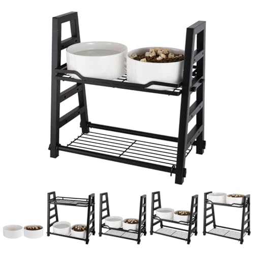 Erhöhte Hundenäpfe in 4 Höhen verstellbar, 10,2 cm, 17,8 cm, 25,4 cm, 33 cm, Keramik-Futterspender mit verstellbarem rutschfesten Metallständer, 1,2 l, großer erhöhter Futterspender für Futter und Erhöhte Hundenäpfe in 4 Höhen verstellbar, 10,2 cm, 17,8 cm, 25,4 cm, 33 cm, Keramik-Futterspender mit verstellbarem rutschfesten Metallständer, 1,2 l, großer erhöhter Futterspender für Futter und von TAMAYKIM