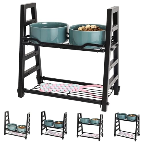 Erhöhte Hundenäpfe in 4 Höhen verstellbar, 10,2 cm, 17,8 cm, 25,4 cm, 33 cm, Keramik-Hundefutterstation mit verstellbarem rutschfesten Metallständer, 1,2 l, großer erhöhter Futterspender für Futter Erhöhte Hundenäpfe in 4 Höhen verstellbar, 10,2 cm, 17,8 cm, 25,4 cm, 33 cm, Keramik-Hundefutterstation mit verstellbarem rutschfesten Metallständer, 1,2 l, großer erhöhter Futterspender für Futter von TAMAYKIM