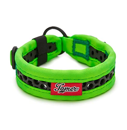 TAMER Softy Halsband | Breite 2,8cm | Umfang 25-31cm | grün/schwarz von TAMER