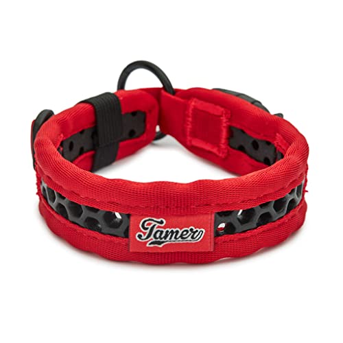 TAMER Softy Halsband | Breite 2,8cm | Umfang 35-41cm | rot/schwarz von TAMER