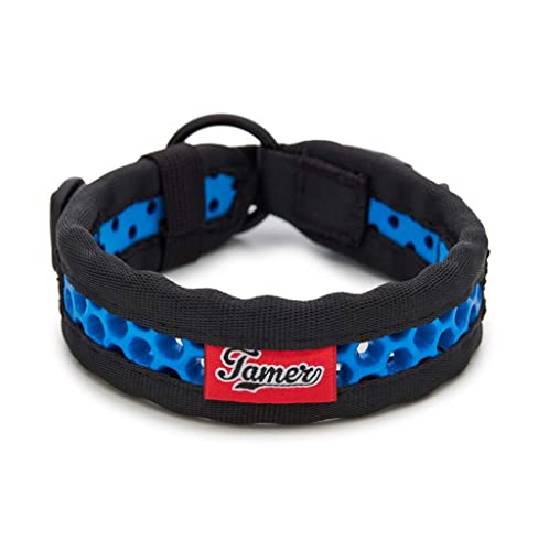 TAMER Softy Halsband | Breite 2,8cm | Umfang 35-41cm | schwarz/blau von TAMER