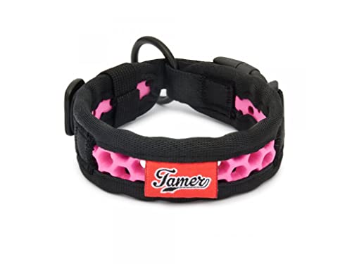 TAMER Softy Halsband | Breite 2,8cm | Umfang 35-41cm | schwarz/pink von TAMER