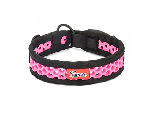 TAMER Softy Halsband | Breite 3,3cm | Umfang 30-36cm | schwarz/pink von TAMER