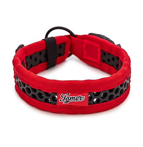 TAMER Softy Halsband | Breite 3,3cm | Umfang 35-41cm | rot/schwarz von TAMER