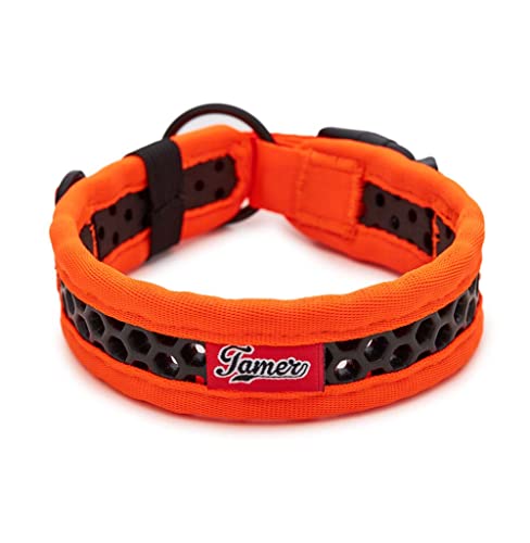 TAMER Softy Halsband | Breite 3,3cm | Umfang 40-46cm | orange/schwarz von TAMER