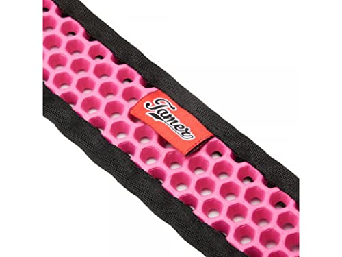 TAMER Softy Halsband | Breite 3,8cm | Umfang 40-46cm | schwarz/pink von TAMER