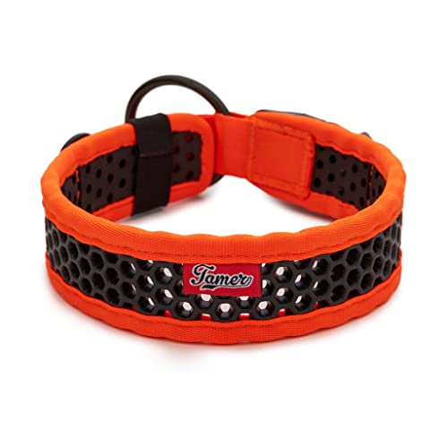 TAMER Softy Halsband | Breite 4,3cm | Umfang 40-46cm | orange/schwarz von TAMER