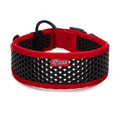 TAMER Softy Halsband | Breite 6,3cm | Umfang 45-51cm | rot/schwarz von TAMER