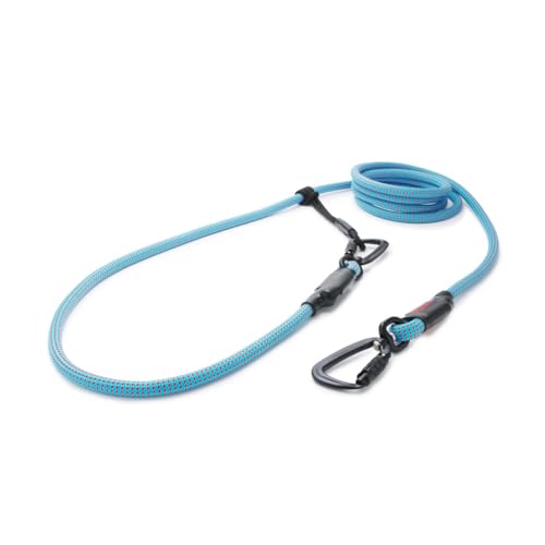 TAMER Hundeleine Easy-Long Twist Ø11mm - 2,5m - hellblau mit roten Punkten von TAMER