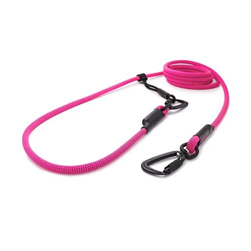 TAMER Hundeleine Easy-Long Twist Ø9mm - 2m - pink mit schwarzen Punkten von TAMER