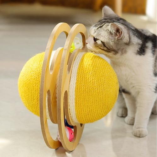 TAMNAN Katzenspielzeug-Bälle, natürlicher Sisal-Kratzball, attraktiv, multifunktional, Katzenkratzer, Spielzeug (klein) von TAMNAN